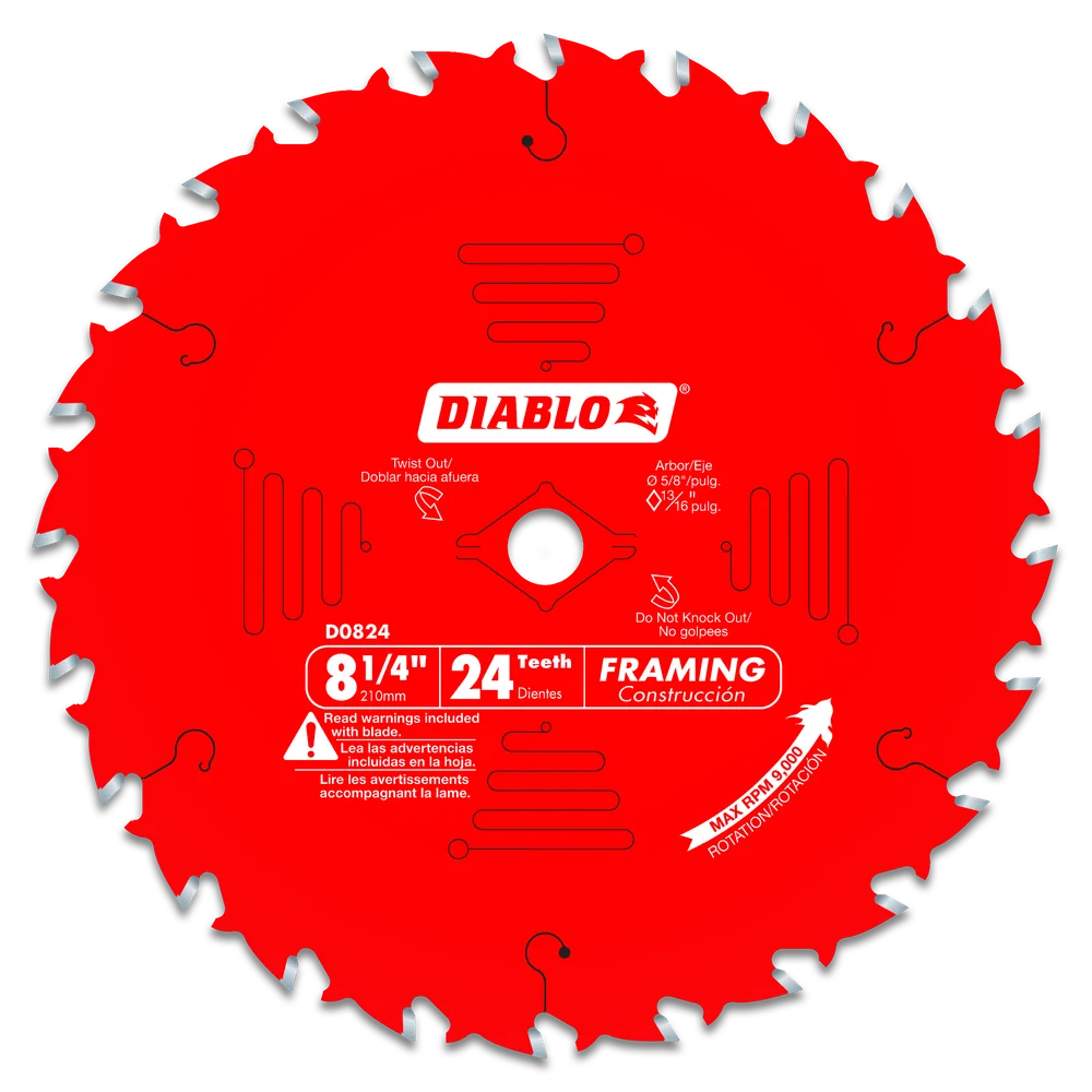 Diablo 8-1/4 in. x 24 Tooth Framing Saw Blade Diablo 8-1/4 in. x 24 Tooth Framing Saw Blade